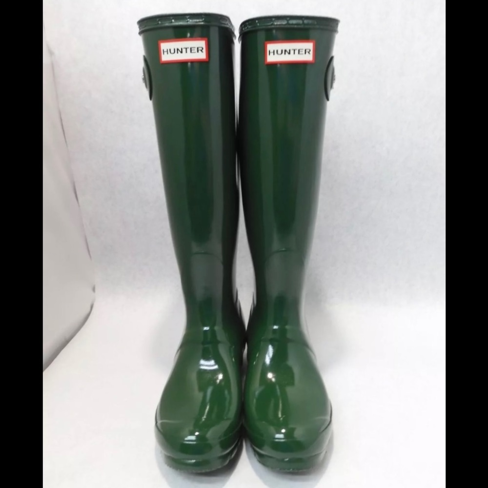 Hunter boots size 7 Original forest green shiny